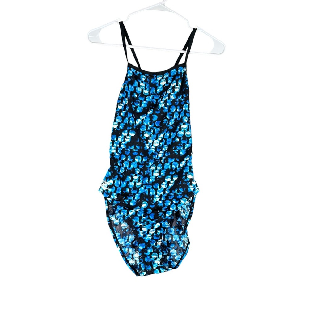 SPEEDO Women’s Blue Print One Piece Swimsuit Bathing Swim Diving Surf Fitness